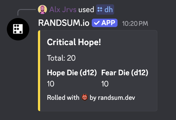 /dh modifier — Daggerheart Critical Hope